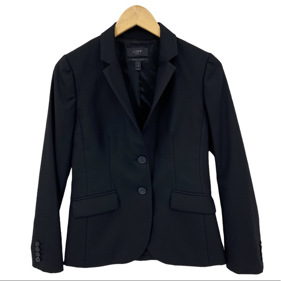 J. CREW Blazer 1035 Two-Button Jacket, Super 120s Wool, Black